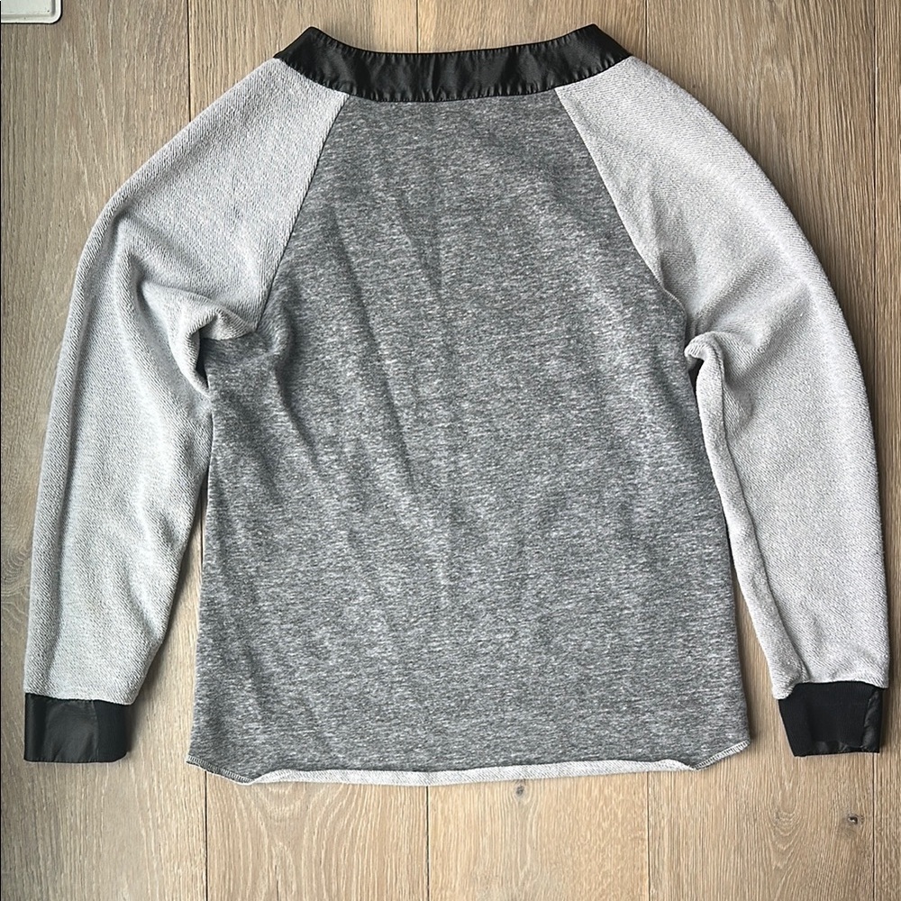 Vici Black and Gray Lace Top with Leather Accents - Picture 5 of 5